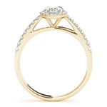 Exquisite 14kt White Gold Halo Oval Engagement Ring - 10x8mm Center Stone