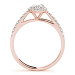 Exquisite 14kt White Gold Halo Oval Engagement Ring - 10x8mm Center Stone