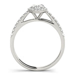 Exquisite 14kt White Gold Halo Oval Engagement Ring - 10x8mm Center Stone