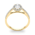 Exquisite 14kt White Gold Halo Oval Engagement Ring - 10x8mm Center Stone