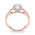 Exquisite 14kt White Gold Halo Oval Engagement Ring - 10x8mm Center Stone