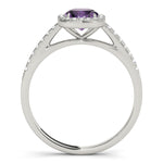 Exquisite Halo Engagement Ring - 10mm Cushion Cut Center Stone in 14k White Gold