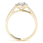 Exquisite Halo Engagement Ring - 10mm Cushion Cut Center Stone in 14k White Gold