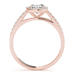 Exquisite Halo Engagement Ring - 10mm Cushion Cut Center Stone in 14k White Gold