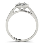 Exquisite Halo Engagement Ring - 10mm Cushion Cut Center Stone in 14k White Gold