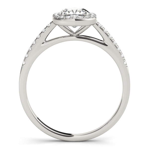 Exquisite Halo Engagement Ring - 10mm Cushion Cut Center Stone in 14k White Gold