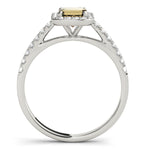 10x8 MM Emerald Cut Halo Engagement Ring Setting in 14kt White Gold