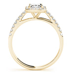 10x8 MM Emerald Cut Halo Engagement Ring Setting in 14kt White Gold