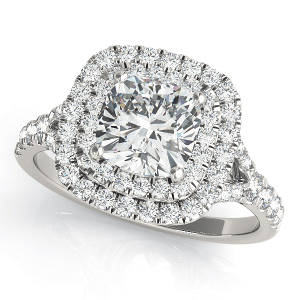STYLE # 50952-E-5 CUSHION HALO ENGAGEMENT RING