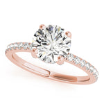 14kt White Gold 3 ct Round Center Semi-Mount Engagement Ring - Style 