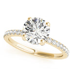 14kt White Gold 3 ct Round Center Semi-Mount Engagement Ring - Style 