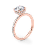 14kt White Gold 3 ct Round Center Semi-Mount Engagement Ring - Style 