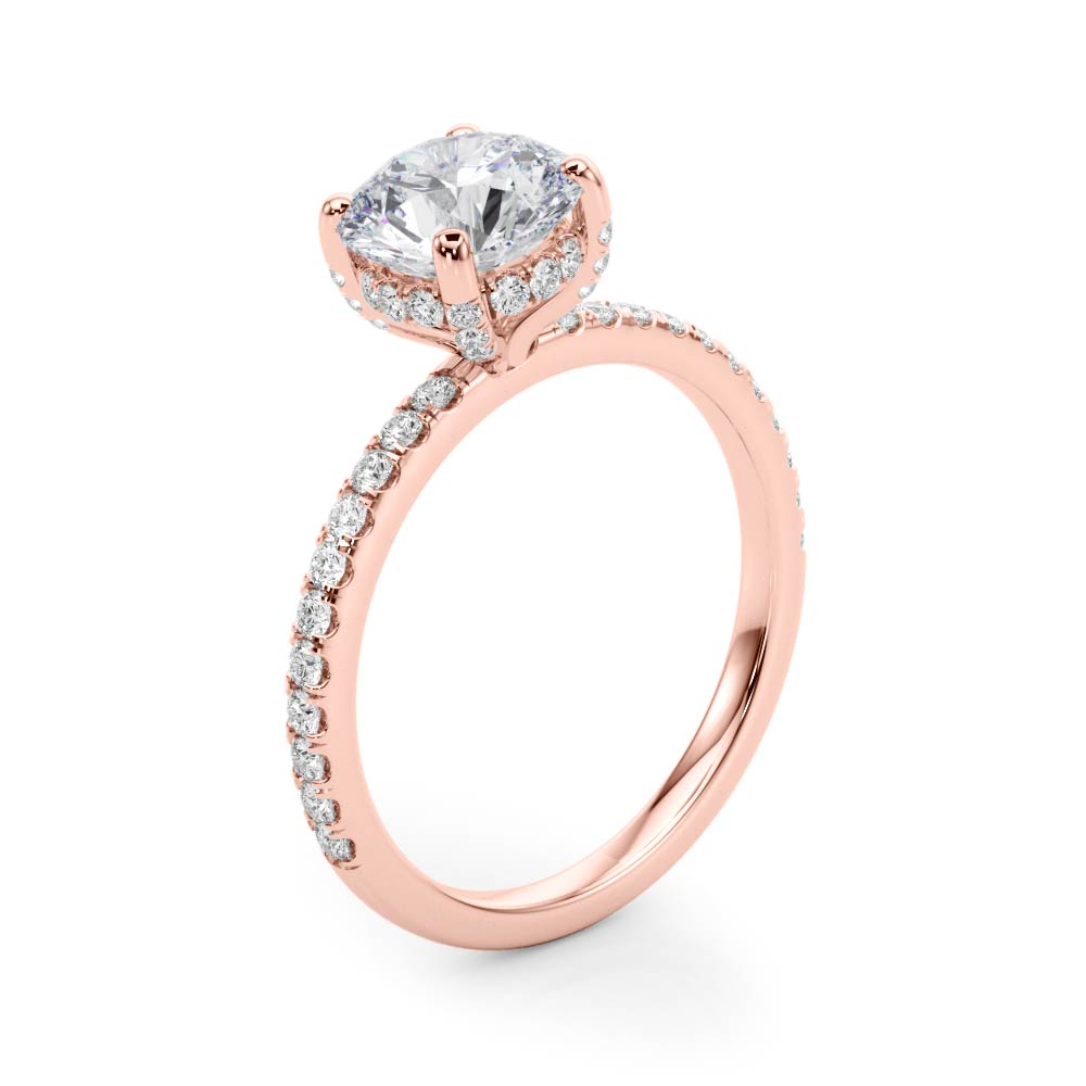 14kt White Gold 3 ct Round Center Semi-Mount Engagement Ring - Style 