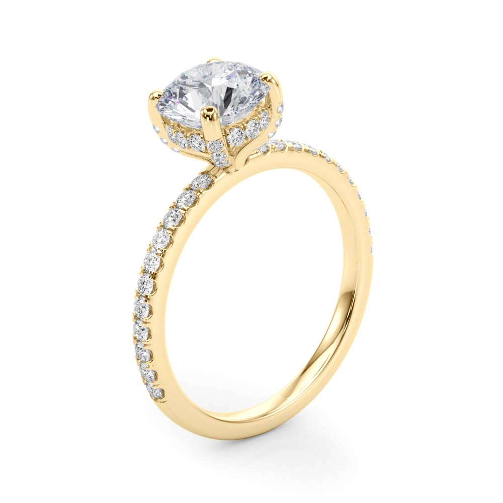 14kt White Gold 3 ct Round Center Semi-Mount Engagement Ring - Style 