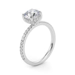 14kt White Gold 3 ct Round Center Semi-Mount Engagement Ring - Style 