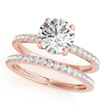 14kt White Gold 3 ct Round Center Semi-Mount Engagement Ring - Style 