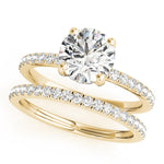 14kt White Gold 3 ct Round Center Semi-Mount Engagement Ring - Style 