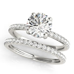 14kt White Gold 3 ct Round Center Semi-Mount Engagement Ring - Style 