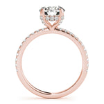 14kt White Gold 3 ct Round Center Semi-Mount Engagement Ring - Style 