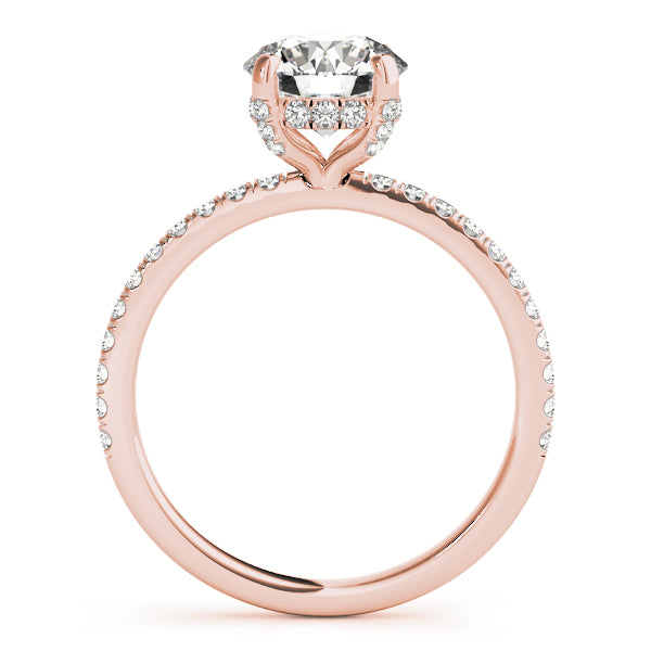 14kt White Gold 3 ct Round Center Semi-Mount Engagement Ring - Style 