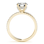 14kt White Gold 3 ct Round Center Semi-Mount Engagement Ring - Style 