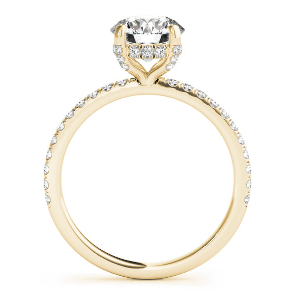 14kt White Gold 3 ct Round Center Semi-Mount Engagement Ring - Style 