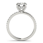 14kt White Gold 3 ct Round Center Semi-Mount Engagement Ring - Style 