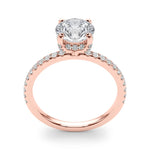 14kt White Gold 3 ct Round Center Semi-Mount Engagement Ring - Style 