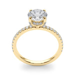 14kt White Gold 3 ct Round Center Semi-Mount Engagement Ring - Style 