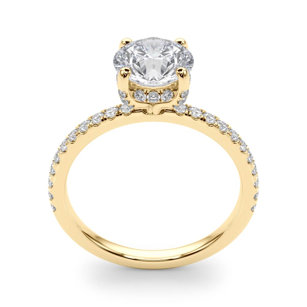14kt White Gold 3 ct Round Center Semi-Mount Engagement Ring - Style 