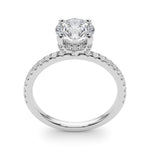 14kt White Gold 3 ct Round Center Semi-Mount Engagement Ring - Style 