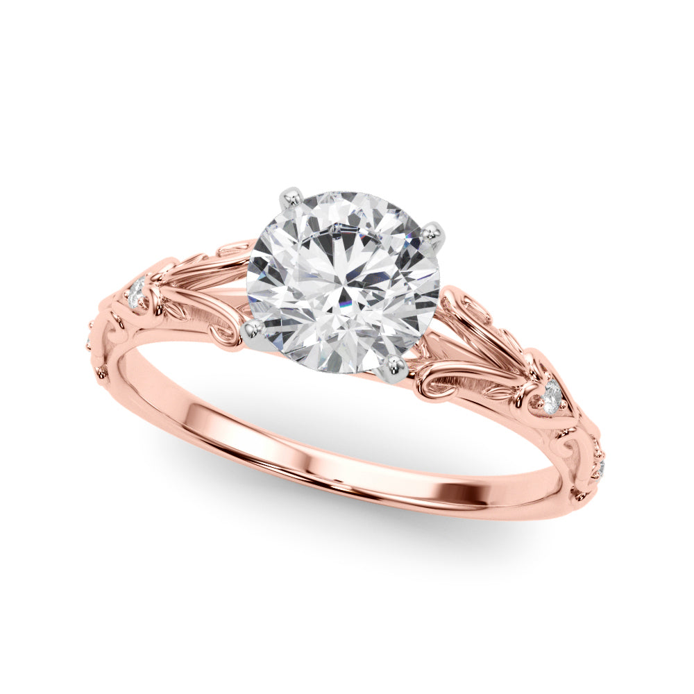 14kt White Gold Semi-Mount Engagement Ring with 1/20 ct tw Diamonds - STYLE 