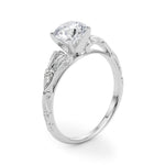14kt White Gold Semi-Mount Engagement Ring with 1/20 ct tw Diamonds - STYLE 