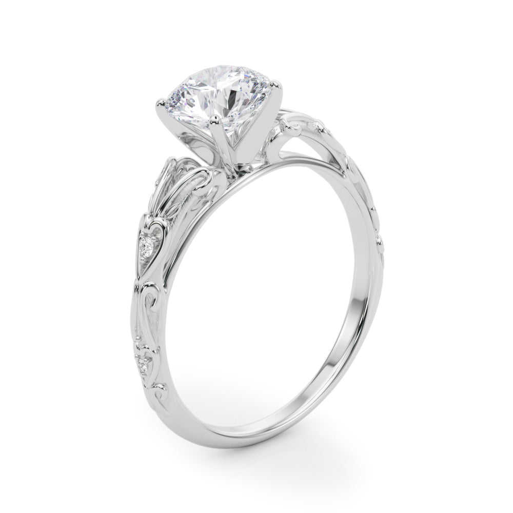 14kt White Gold Semi-Mount Engagement Ring with 1/20 ct tw Diamonds - STYLE 
