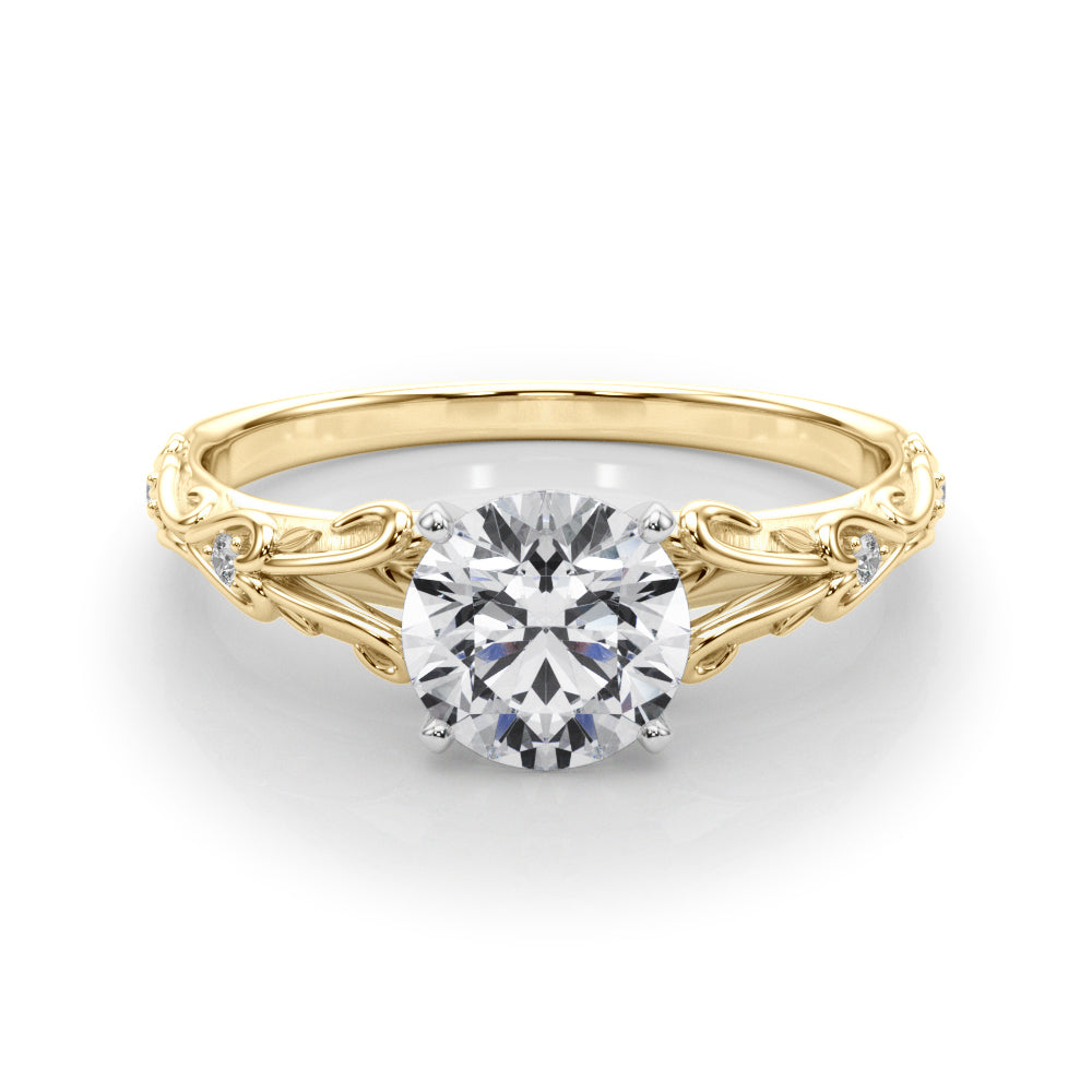 14kt White Gold Semi-Mount Engagement Ring with 1/20 ct tw Diamonds - STYLE 
