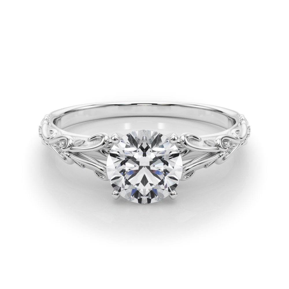 14kt White Gold Semi-Mount Engagement Ring with 1/20 ct tw Diamonds - STYLE 