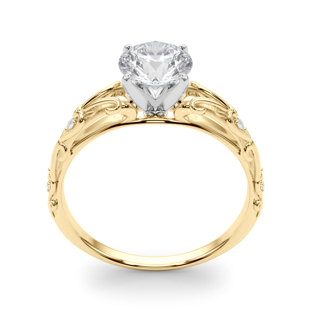 14kt White Gold Semi-Mount Engagement Ring with 1/20 ct tw Diamonds - STYLE 