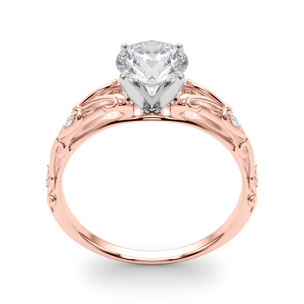 14kt White Gold Semi-Mount Engagement Ring with 1/20 ct tw Diamonds - STYLE 