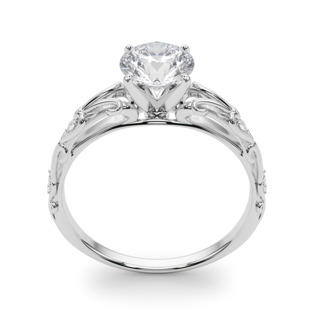 14kt White Gold Semi-Mount Engagement Ring with 1/20 ct tw Diamonds - STYLE 