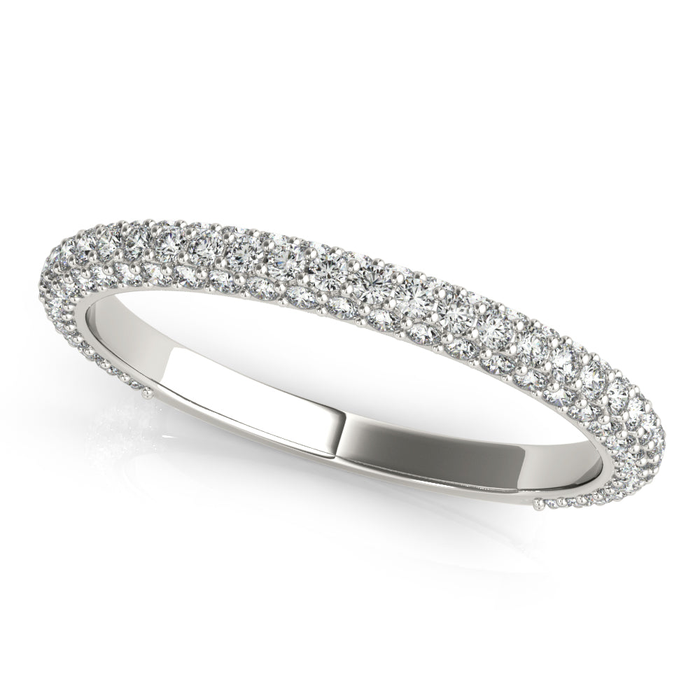 Elegant 14kt White Gold Straight Pave Wedding Band with 1/2 ct TW Diamond
