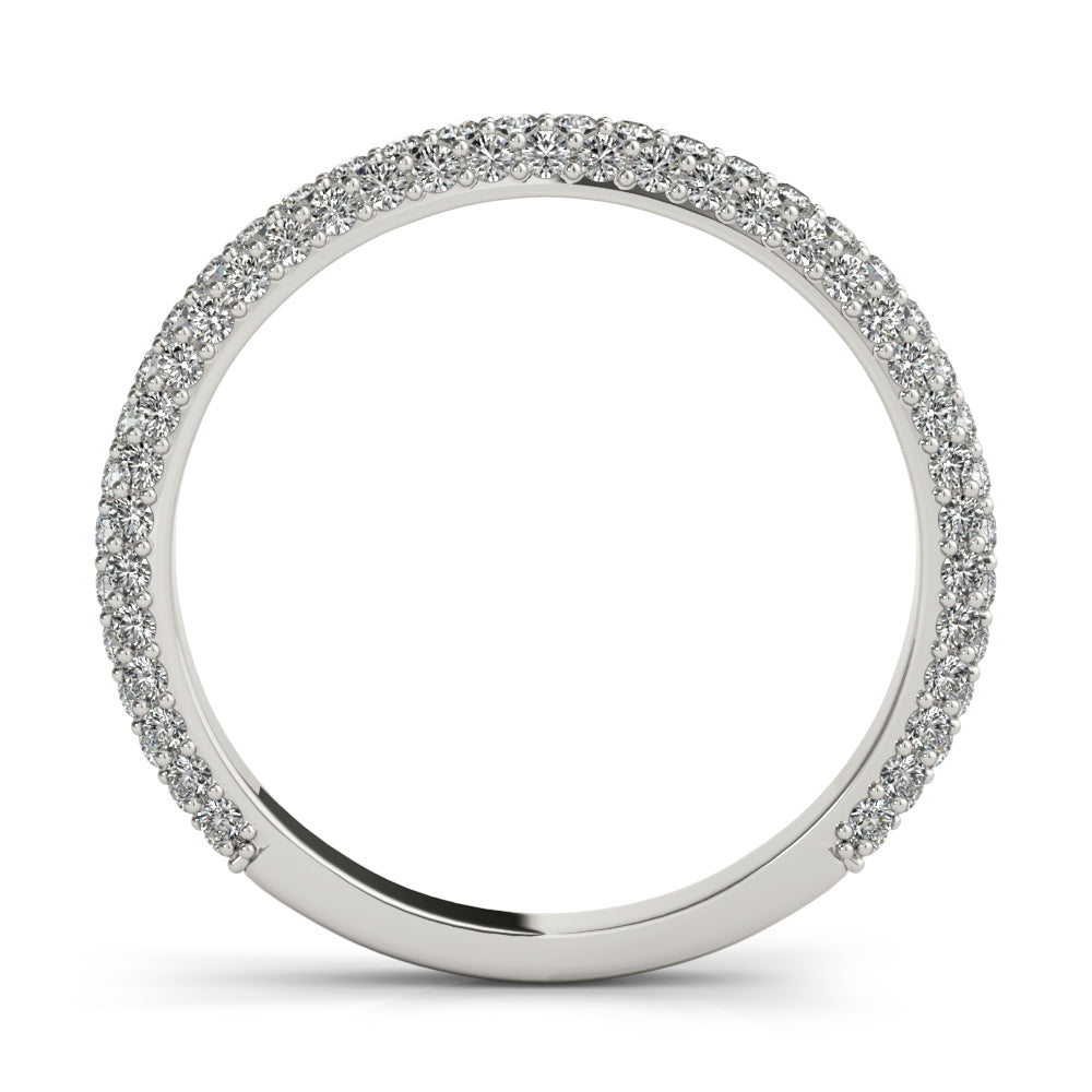 Elegant 14kt White Gold Straight Pave Wedding Band with 1/2 ct TW Diamond