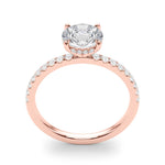 14k White Gold Single Row Round Center Engagement Ring - 1/2 CT TW
