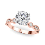 Elegant 14kt White Gold Engagement Ring Setting - STYLE 