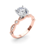 Elegant 14kt White Gold Engagement Ring Setting - STYLE 