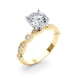 Elegant 14kt White Gold Engagement Ring Setting - STYLE 
