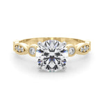 Elegant 14kt White Gold Engagement Ring Setting - STYLE 