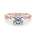 Elegant 14kt White Gold Engagement Ring Setting - STYLE 