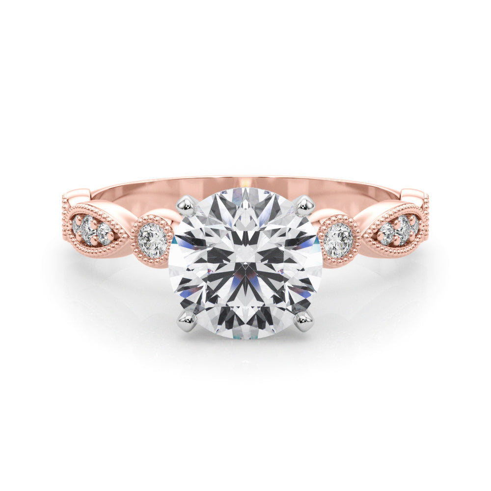 Elegant 14kt White Gold Engagement Ring Setting - STYLE 