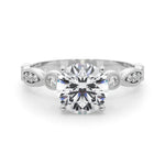 Elegant 14kt White Gold Engagement Ring Setting - STYLE 