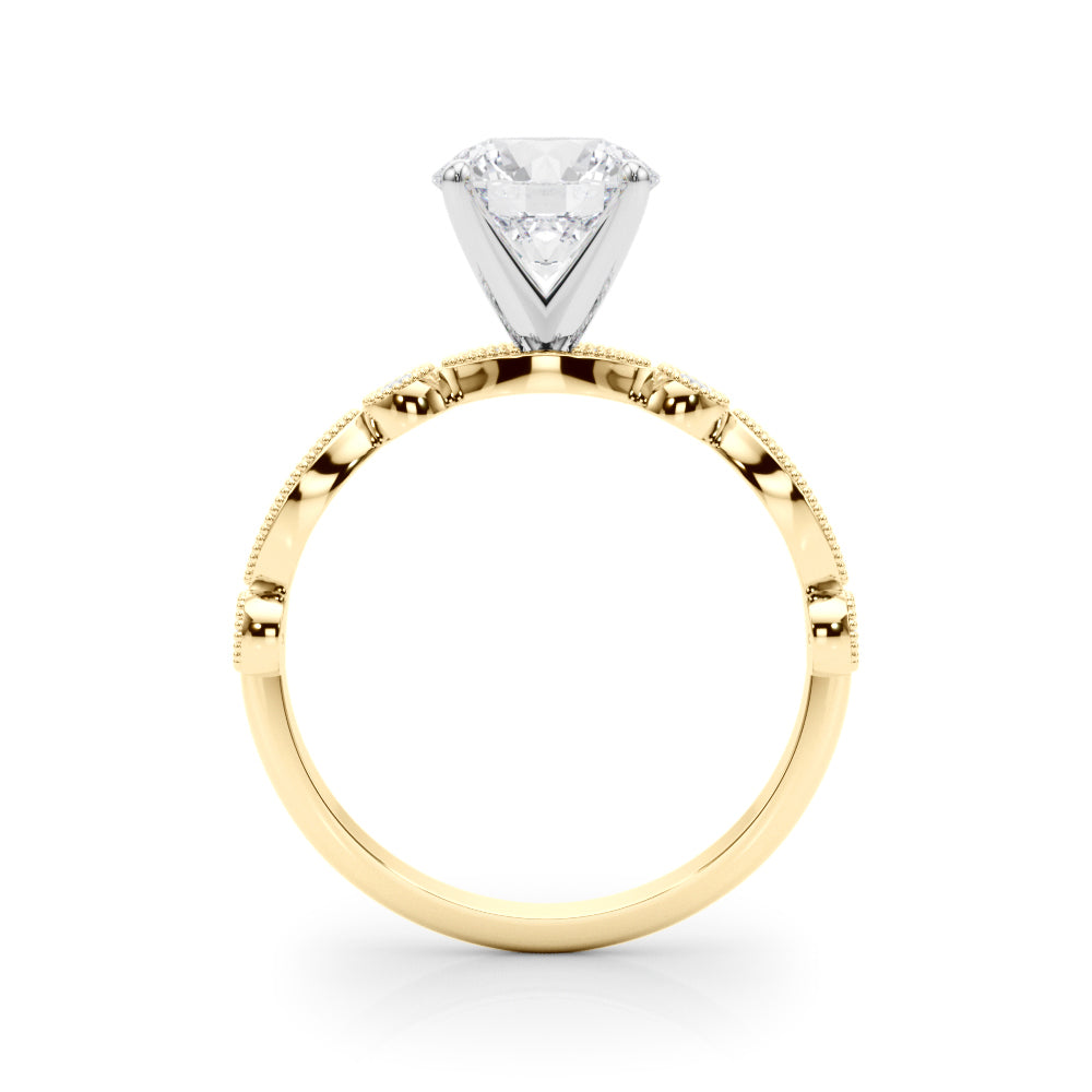 Elegant 14kt White Gold Engagement Ring Setting - STYLE 